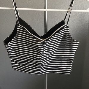 V- neck crop top.